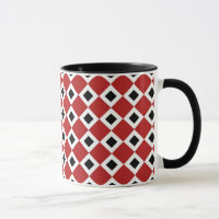 Red, White, Black Diamond Pattern