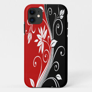 Red White & Black Floral iPhone 11 Case