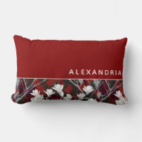 Red White Black & Grey Floral | Name Keepsake