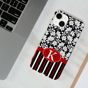 Red, white black name and initial Case-Mate iPhone 14 case