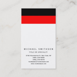 Red White Black Simple Consultant Business Card