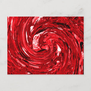 Red White Black Swirl Design Postcard