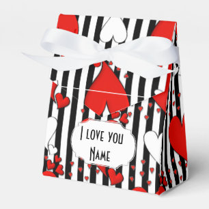 Red White Black Valentine Hearts Favour Box