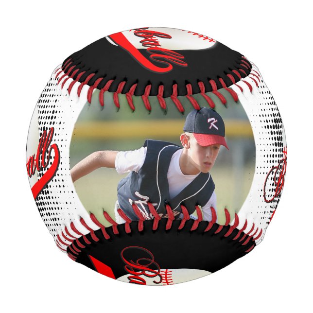 Red | White | BlackRetro Baseball with Photo (Front)