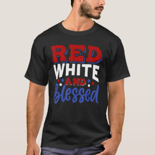 Red White & Blessed 4th Of July Cute Patriotic Am T-Shirt