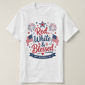 Red, White & Blessed 4th of July Patriotic T-Shirt