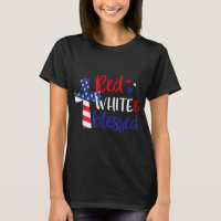 Red White Blessed American Jesus Cross Christian 4