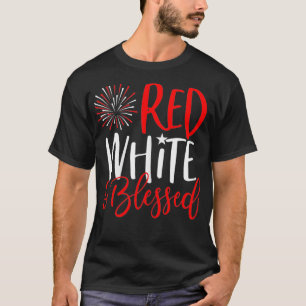 Red White Blessed Shirt 4th of July Cute Patrioti
