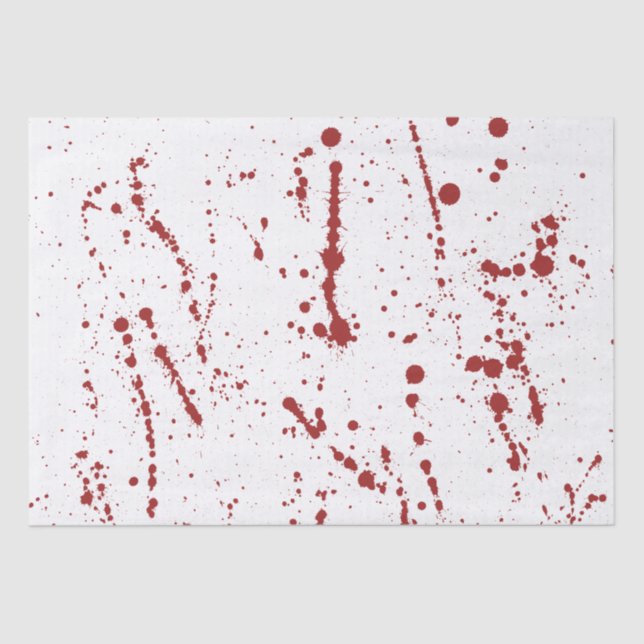 Red & White Bloody Splatter, Fun Halloween Tissue Paper (Front)