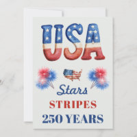 Red, White, Blue 4th of July Party Invitation