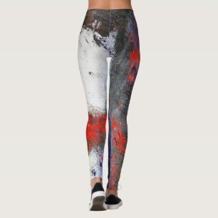 Red White Blue Abstract ll Leggings
