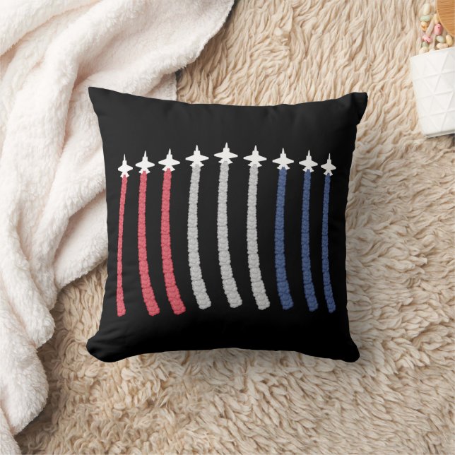 Red White Blue Air Force Flyover 4th Of July Cushion (Blanket)