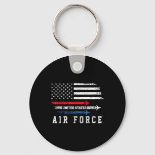 Red White Blue Air Force Flyover Proud American In Key Ring