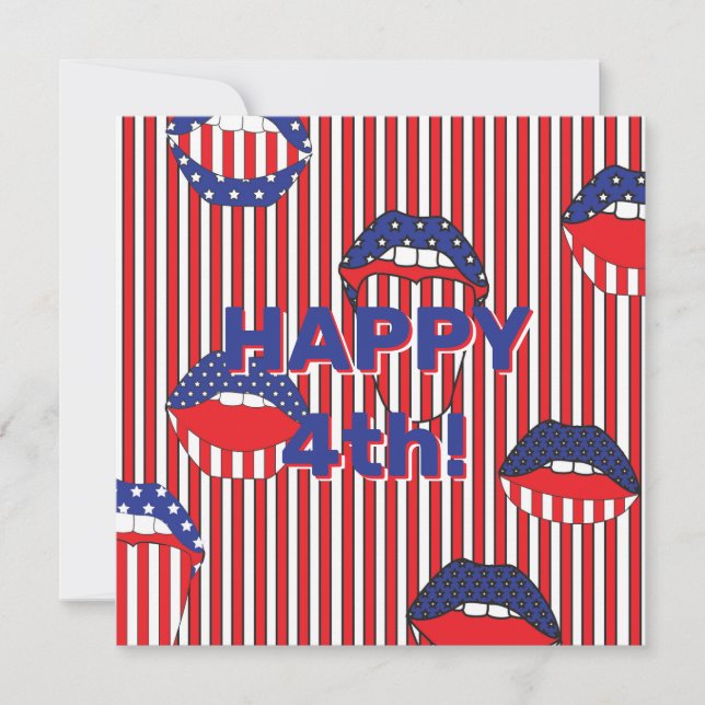 Red White Blue American Flag Mouth (Front)