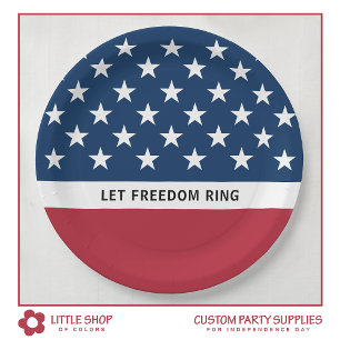 Red White Blue American Flag Stars Stripes Paper Plate