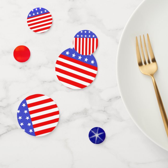 Red White Blue American Flag Table Confetti (Group)