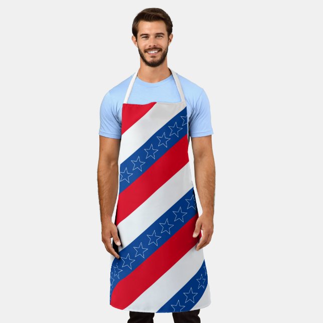 Red, white, & blue American patriotic Apron (Worn)