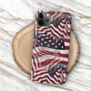 Red White Blue American Stripes Stars Flag Pattern Case-Mate iPhone Case