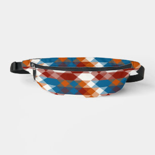 red white blue and orange geometric bum bags