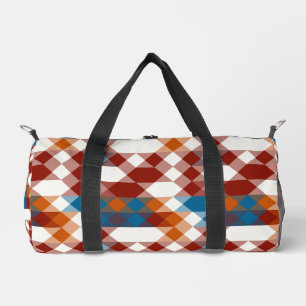 red white blue and orange geometric duffle bag