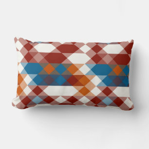 red white blue and orange geometric lumbar cushion
