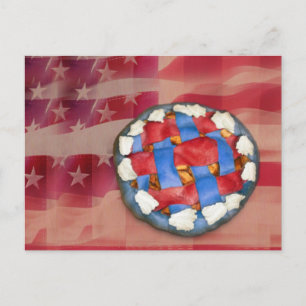 Red, White & Blue Apple Pie Postcard