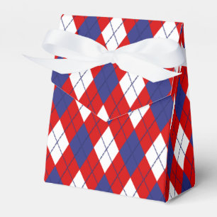 Red, White, Blue Argyle 1-FAVOR BOX tent