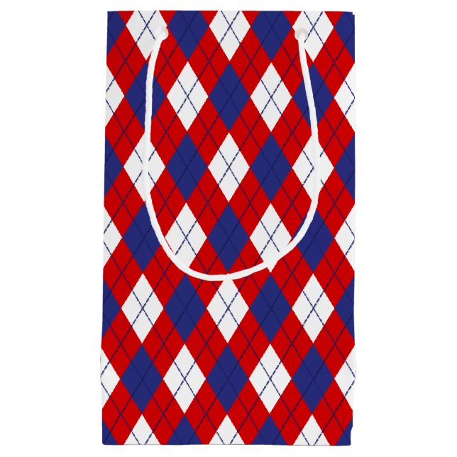 Red White Blue Argyle 1-GIFT BAG s (Front)