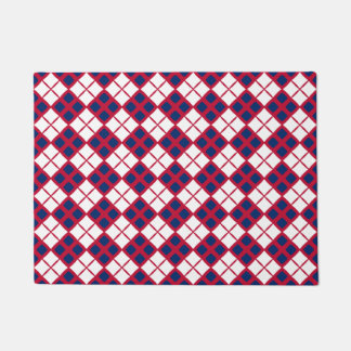Red, White & Blue Argyle Doormat