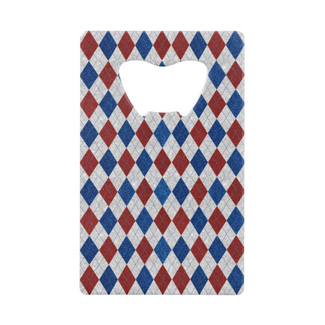 Red, White, Blue Argyle July 4 Glitter (Front)