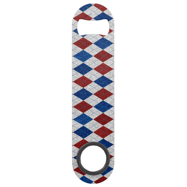 Red, White, Blue Argyle July 4 Glitter (Front)
