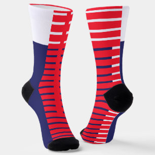 Red White Blue Bands Crew Socks