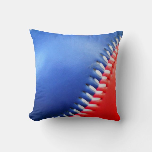 Red white & blue Baseball Cushion (Front)