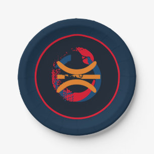 Red/White/Blue Basketball 7" Accent Paper Plates
