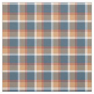 Red White Blue Brown Retro Tartan Plaid Pattern Fabric