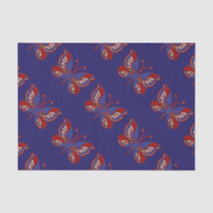 Red White Blue Butterfly-Blue Tissue Wrap Paper