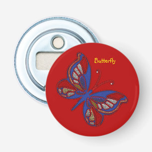 Red White Blue Butterfly-Red Bottle Opener