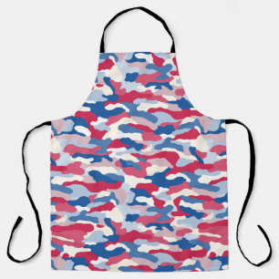Red White & Blue Camouflage Apron