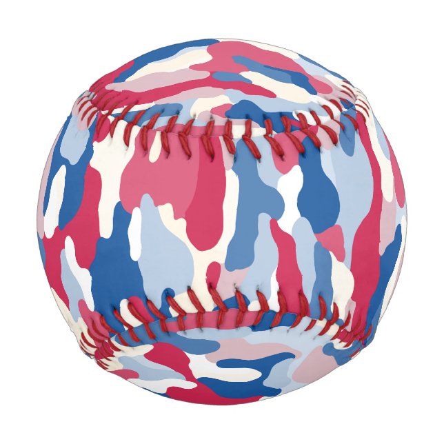 Red White & Blue Camouflage Baseball (Front)