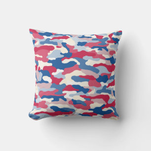 Red White & Blue Camouflage Cushion
