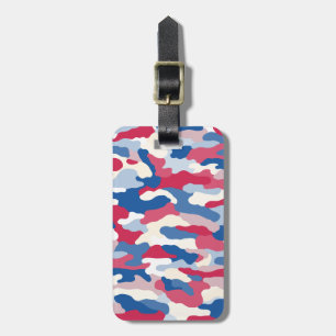 Red White Blue Camouflage Custom Luggage Tag