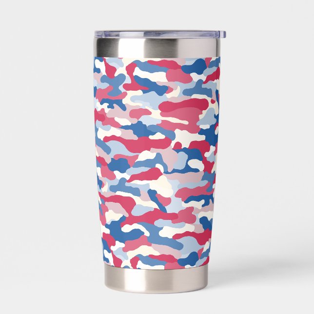 Red White & Blue Camouflage Insulated Tumbler (Left)