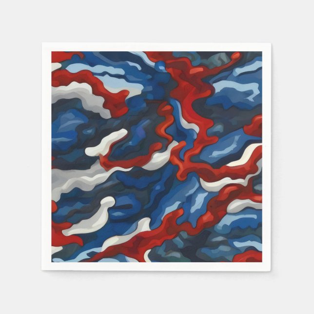 red white blue camouflage napkin (Front)