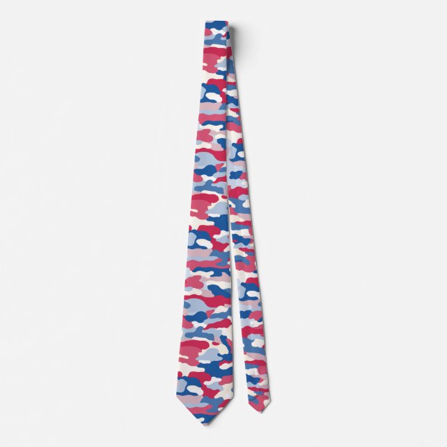 Red White & Blue Camouflage Tie (Front)