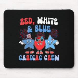Red White Blue Cardiac Crew Cardiology Cath Lab 4t Mouse Pad