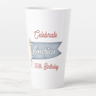 Red White Blue Celebrate America Latte Mug
