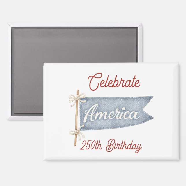 Red White Blue Celebrate America  Magnet (Front/Back)