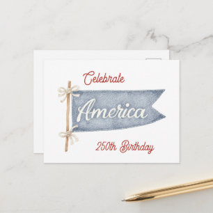 Red White Blue Celebrate America Postcard