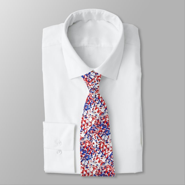 RED WHITE BLUE CELEBRATION TIE (Tied)
