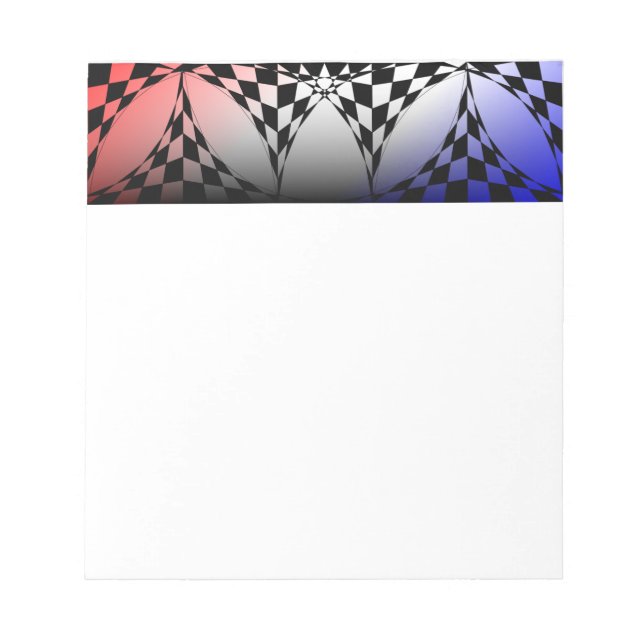 Red-White-Blue Checkers by Kenneth Yoncich Notepad (Front)